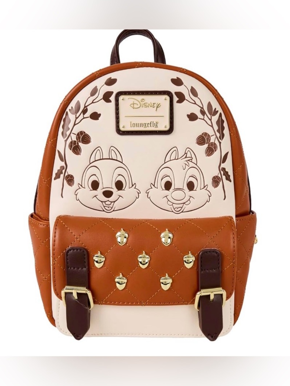 NWT Loungefly Disney Chip and Dale quilted mini backpack